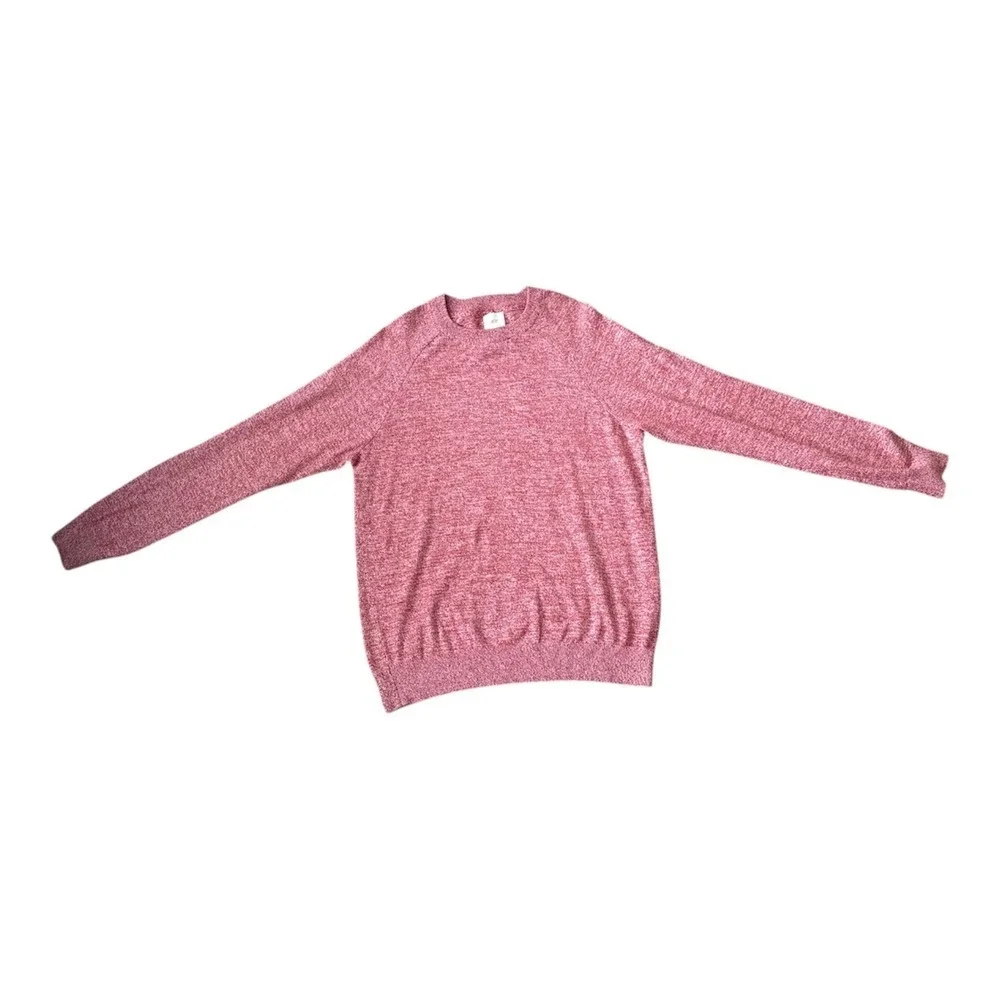 H&M Mens Marled Red Cotton Blend Crewneck Sweater Size M